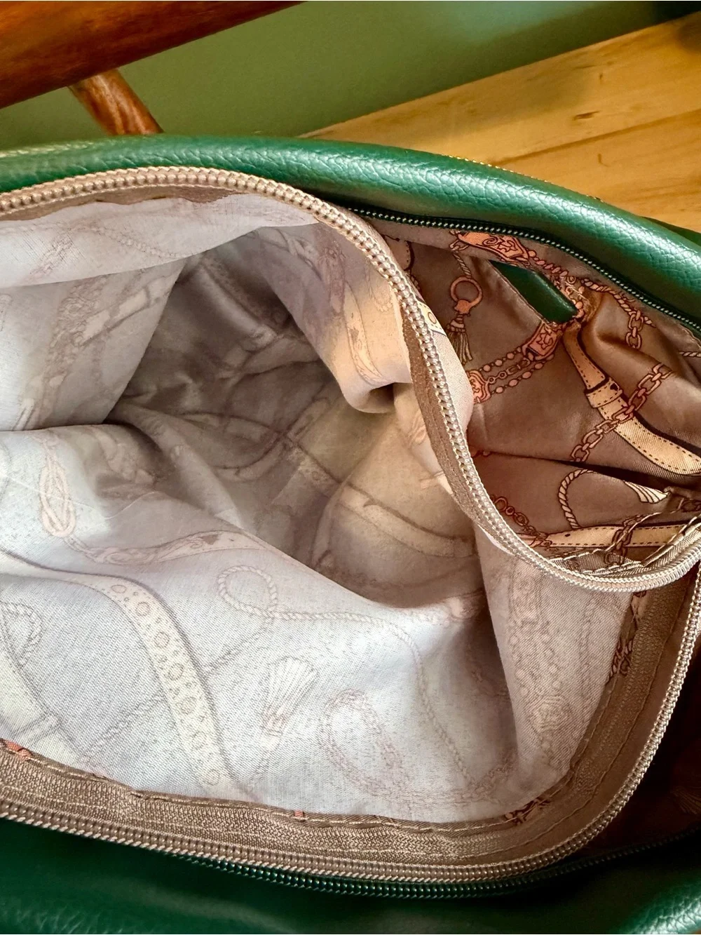 Emerald Green Slouch Hobo Bag Gold Hardware Boho Shoulder Purse - Picture 10 of 13